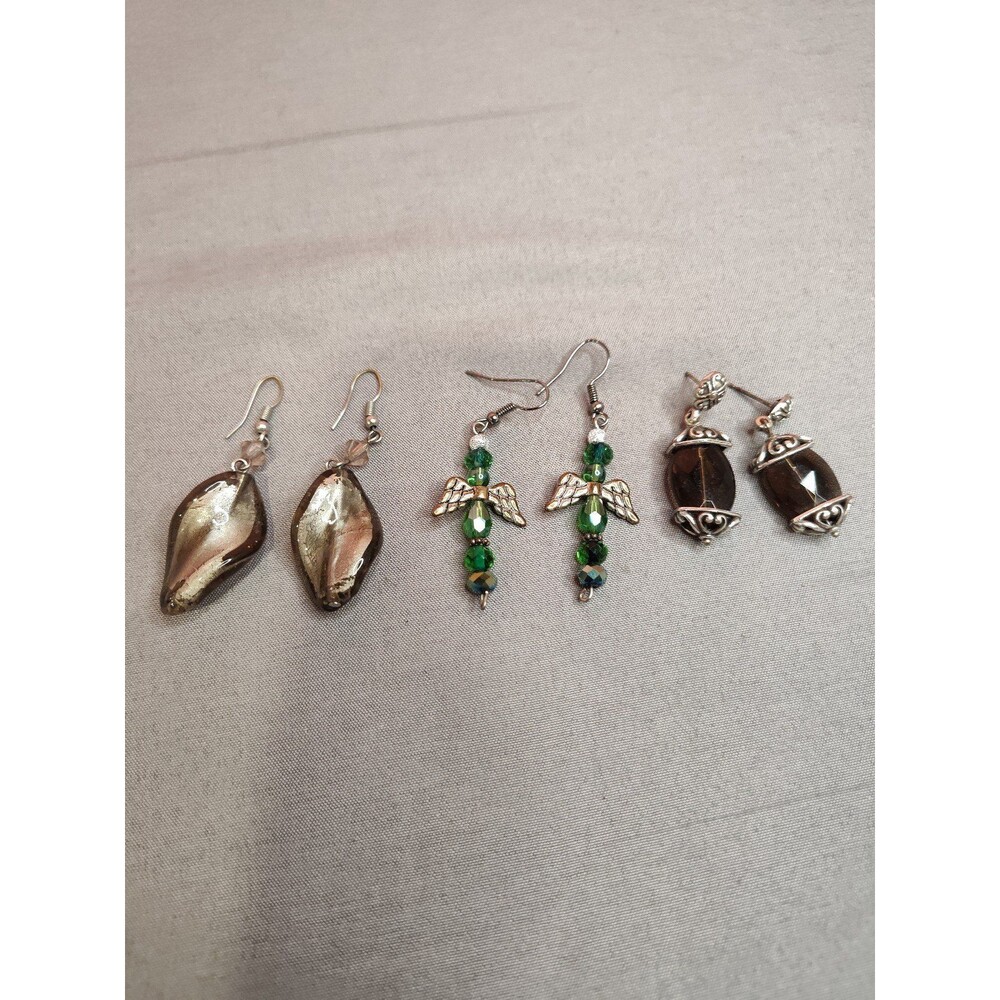 Women's Bundle of 3 Dangle Beaded Earrings